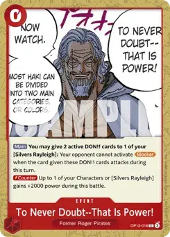 To Never Doubt--That Is Power! Legacy of the Master