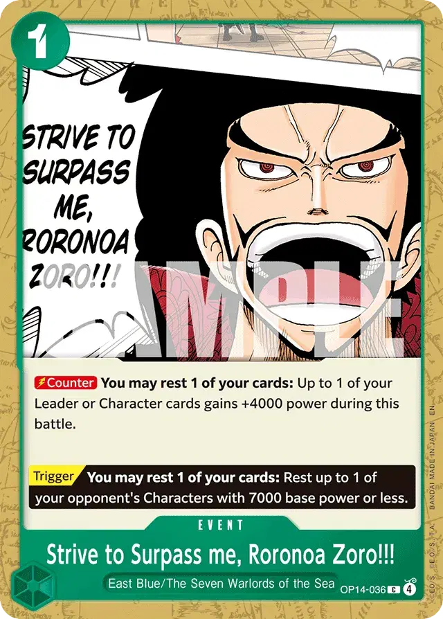 Strive to Surpass me, Roronoa Zoro!!! The Azure Sea's Seven 36