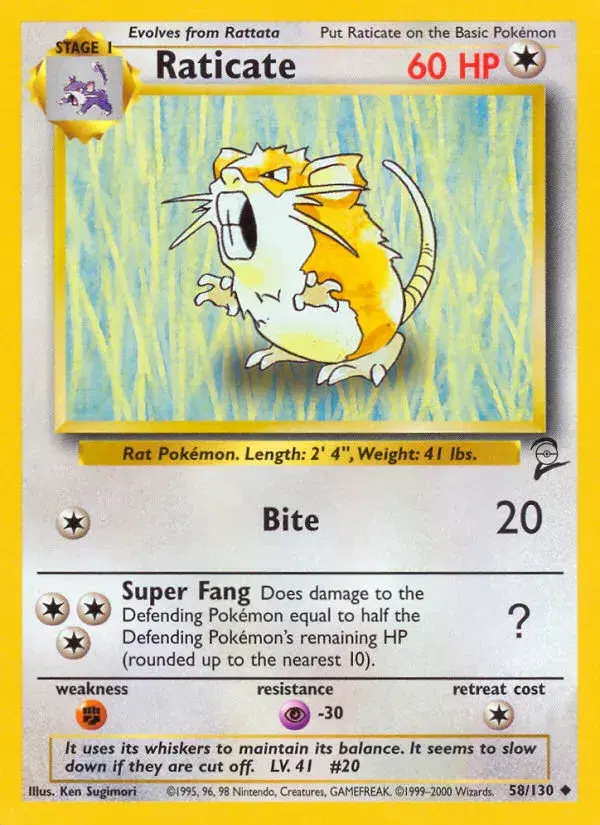 Raticate Base Set 2 58