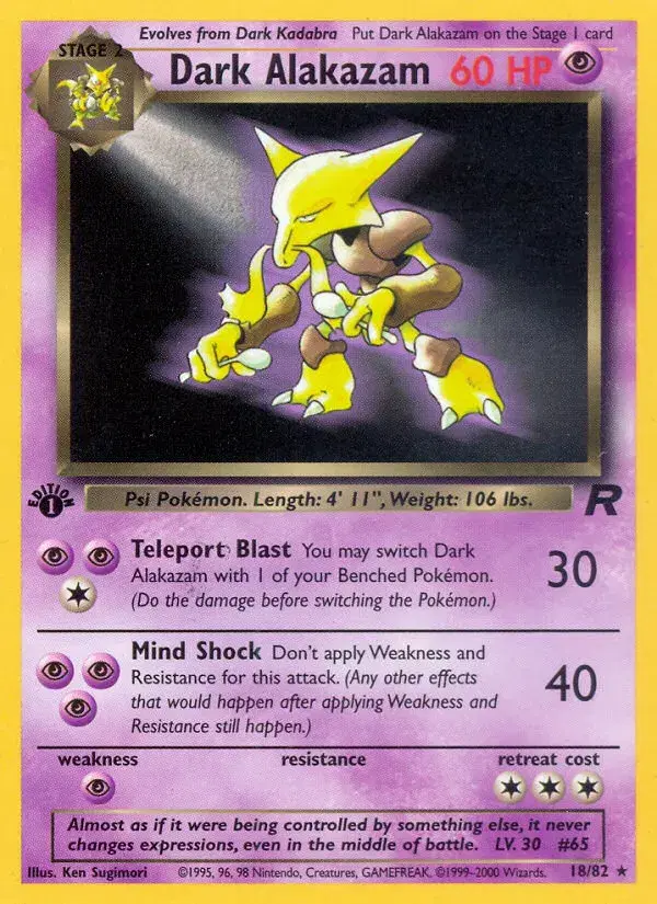 Dark Alakazam Team Rocket 18