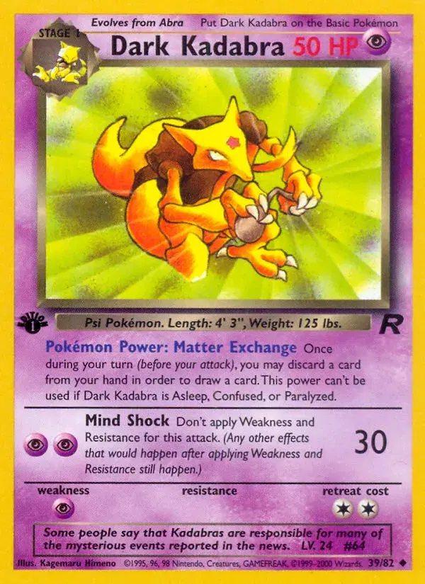 Dark Kadabra Team Rocket 39