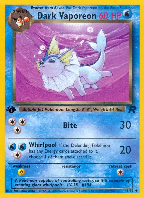 Dark Vaporeon Team Rocket 45