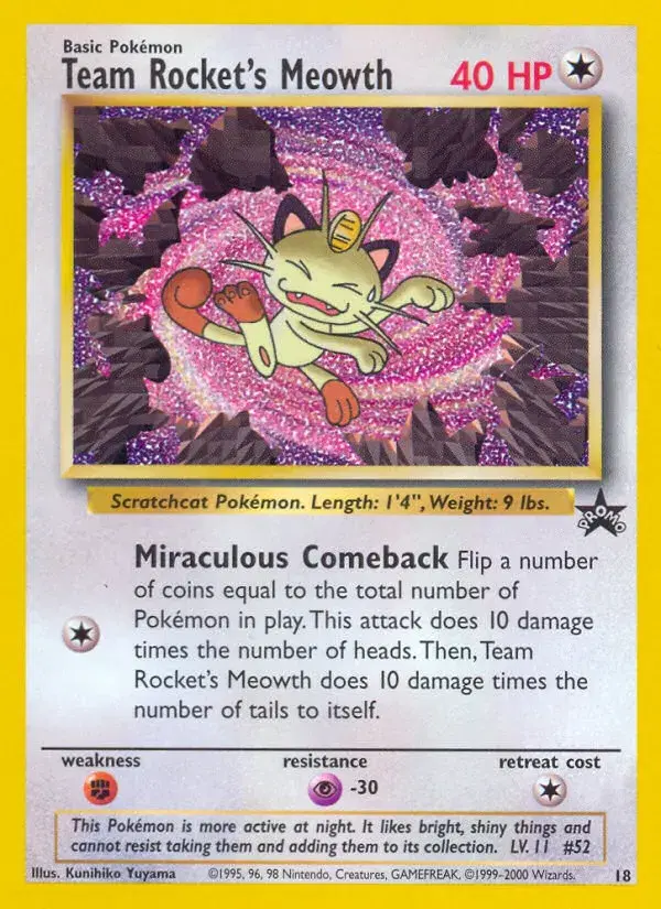 Team Rocket's Meowth Wizards Black Star Promos 18
