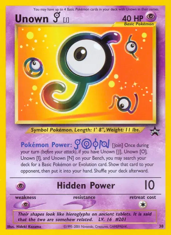 Unown [J] Wizards Black Star Promos 38