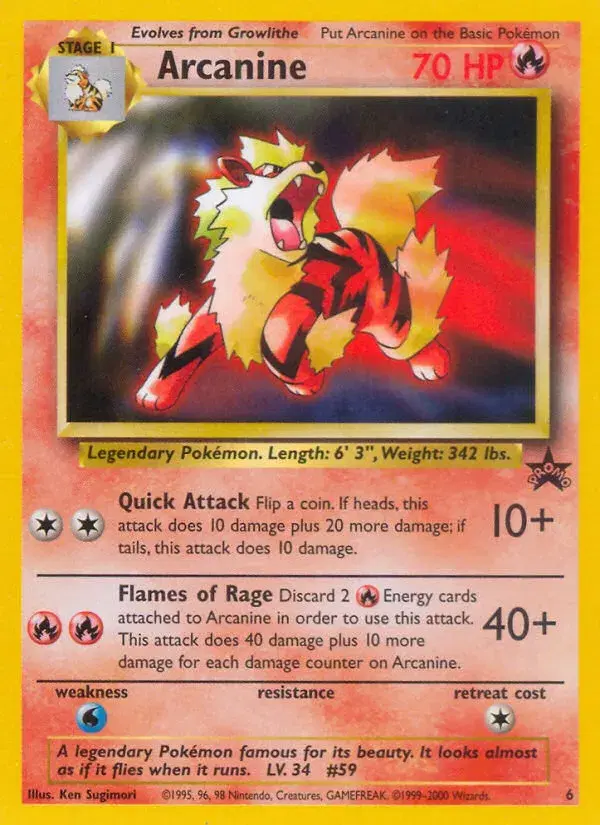 Arcanine Wizards Black Star Promos 6
