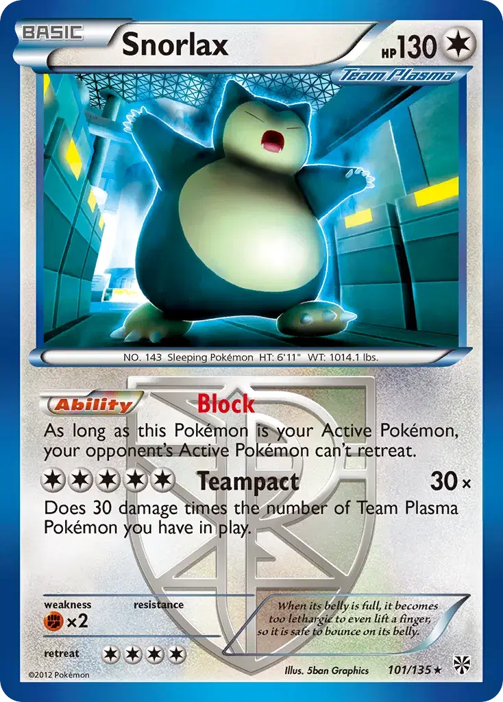 Snorlax Plasma Storm 101