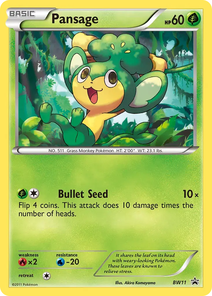 Pansage BW Black Star Promos BW11