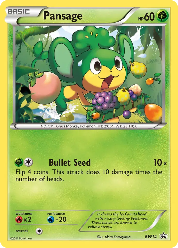Pansage BW Black Star Promos BW14