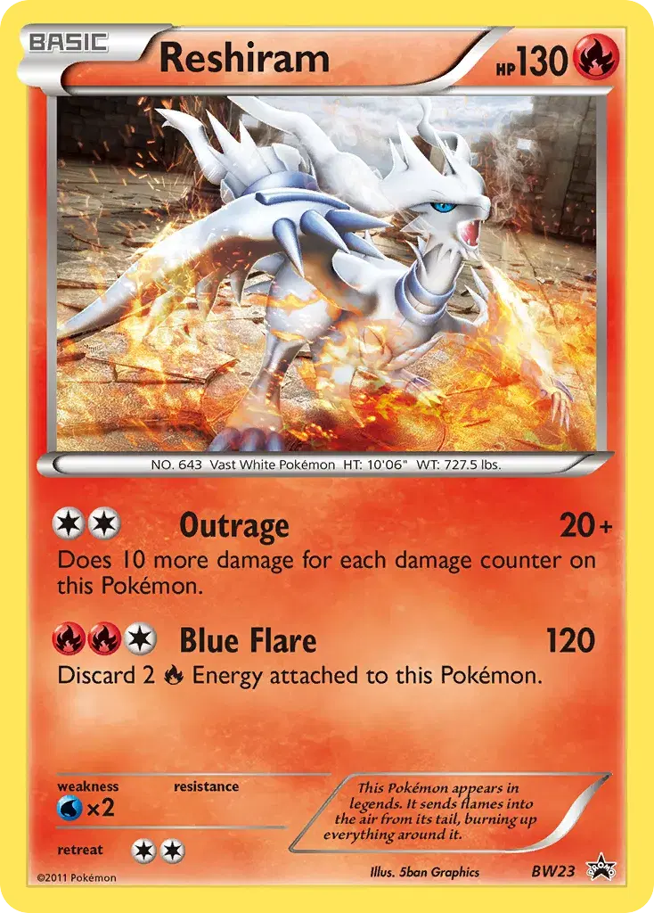Reshiram BW Black Star Promos BW23