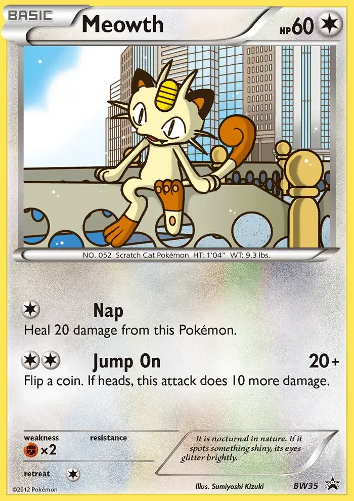 Meowth BW Black Star Promos BW35
