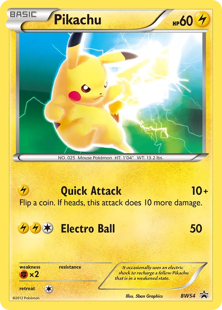 Pikachu BW Black Star Promos BW54