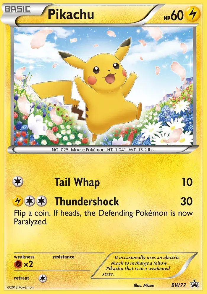 Pikachu BW Black Star Promos BW77