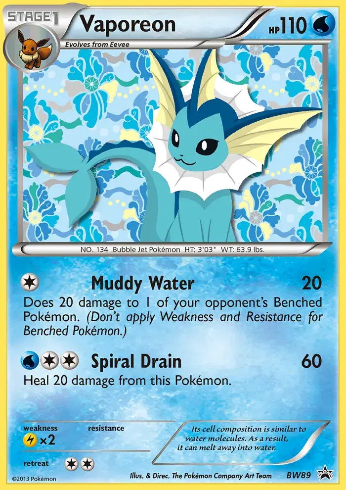 Vaporeon BW Black Star Promos BW89