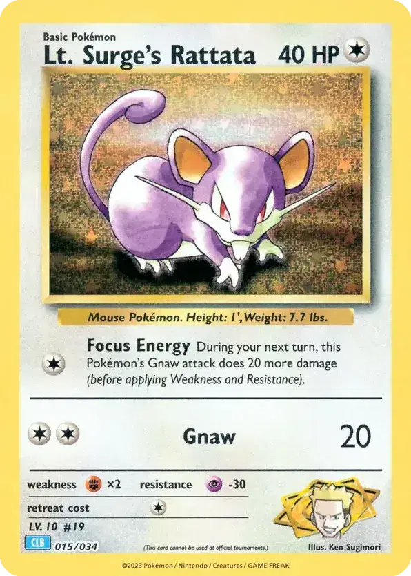 Lt. Surge's Rattata Pokémon TCG Classic - Blastoise 15