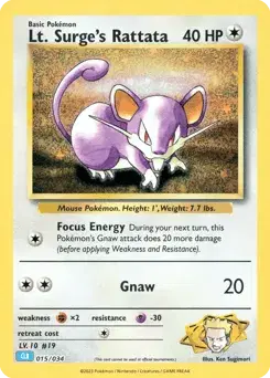 Lt. Surge's Rattata Pokémon TCG Classic - Blastoise