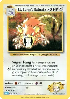 Lt. Surge's Raticate Pokémon TCG Classic - Blastoise