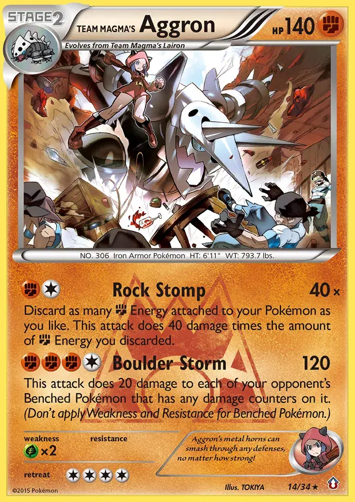 Team Magma's Aggron Double Crisis 14