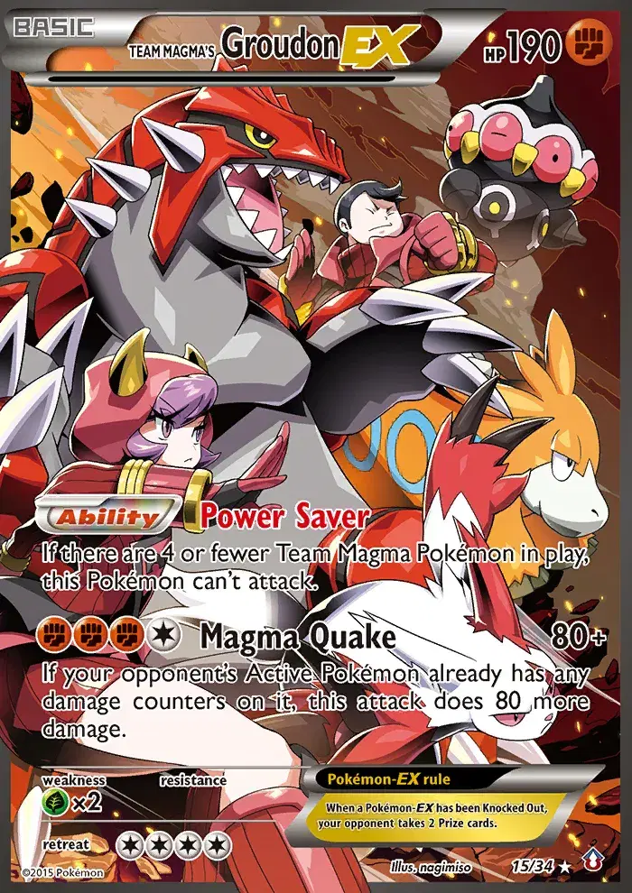 Team Magma's Groudon-EX Double Crisis 15
