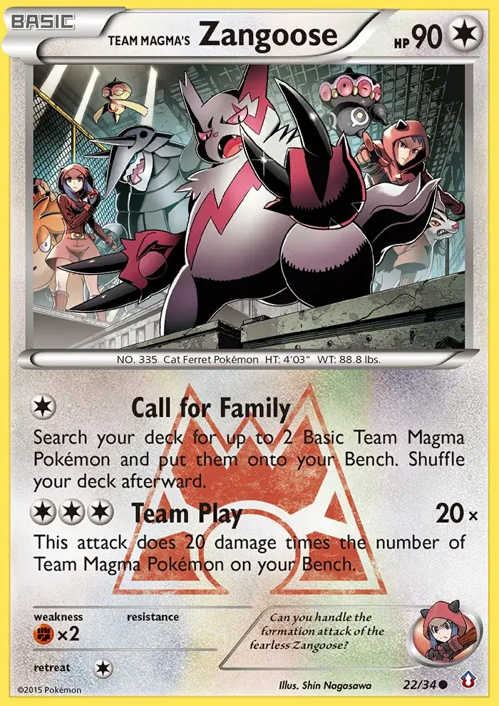 Team Magma's Zangoose Double Crisis 22