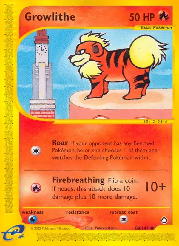 Growlithe Aquapolis 80