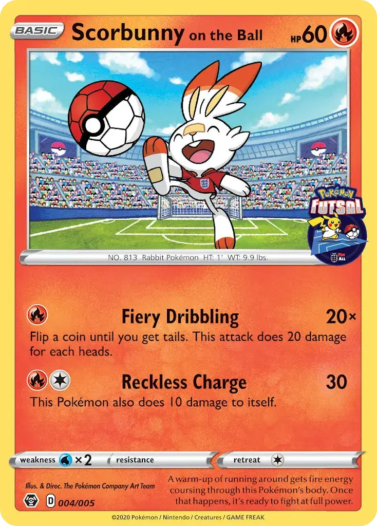 Scorbunny on the Ball Pokémon Futsal Collection 4