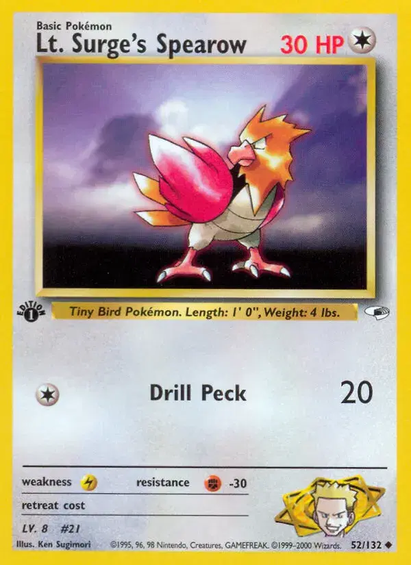 Lt. Surge's Spearow Gym Heroes 52