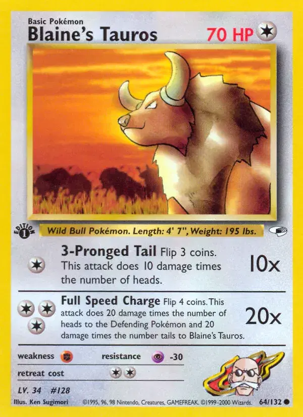Blaine's Tauros Gym Heroes 64