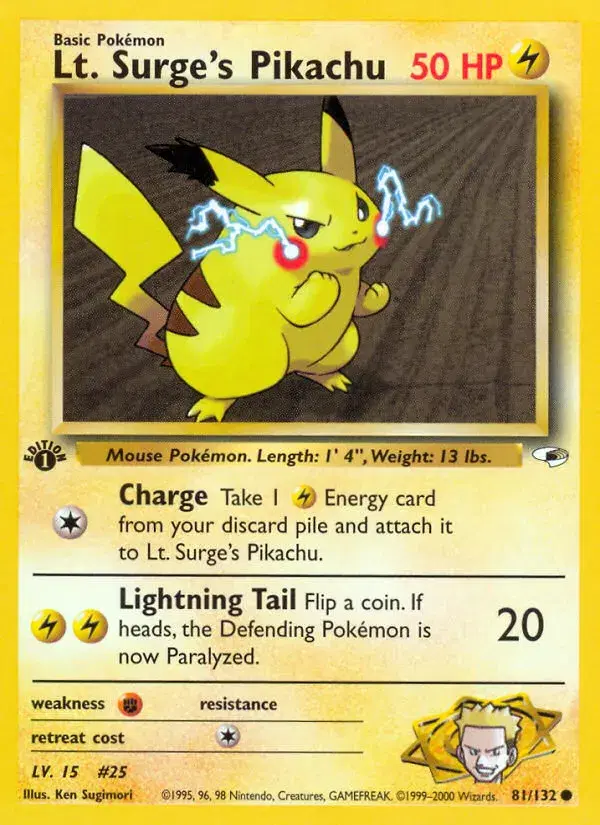 Lt. Surge's Pikachu Gym Heroes 81