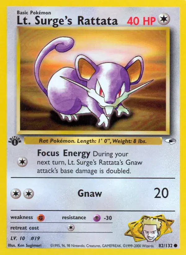 Lt. Surge's Rattata Gym Heroes 82