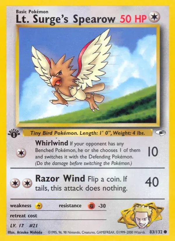 Lt. Surge's Spearow Gym Heroes 83
