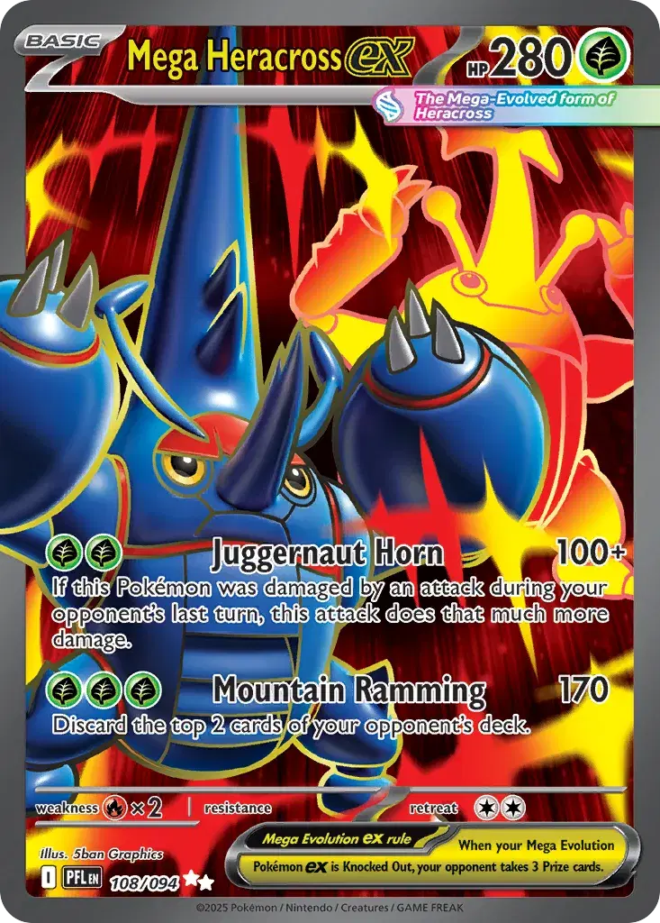 Mega Heracross ex Phantasmal Flames 108
