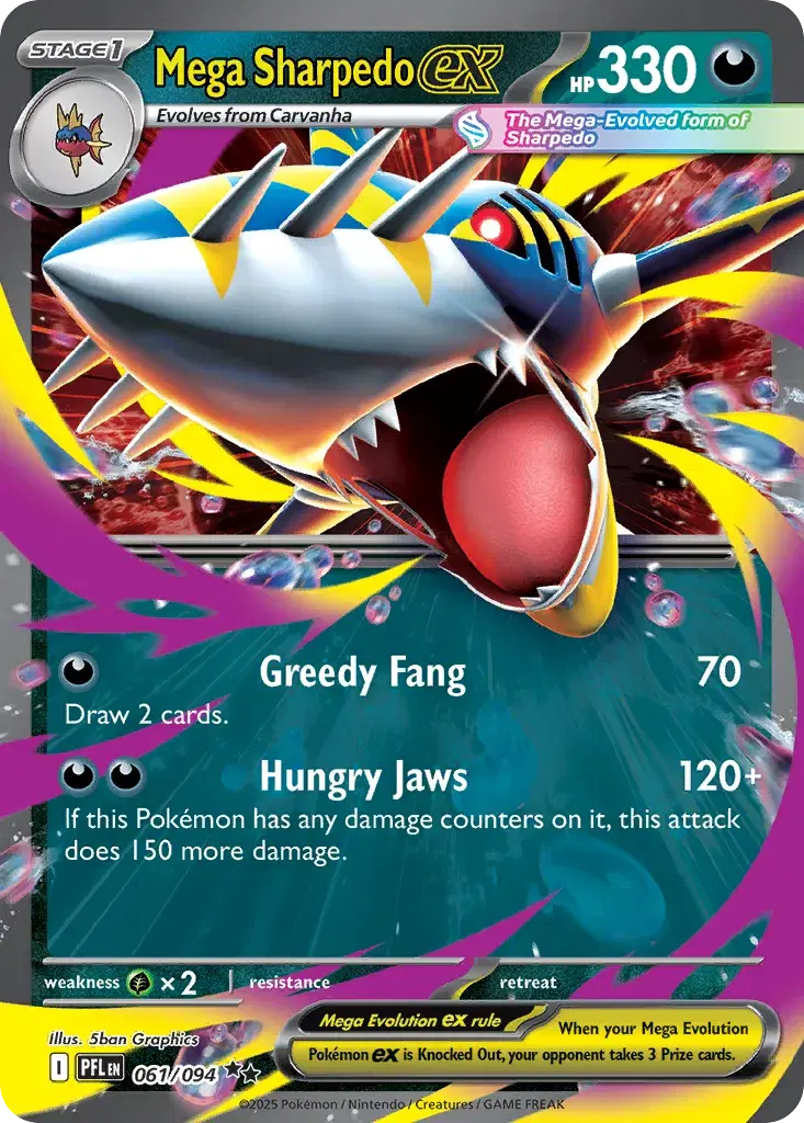 Mega Sharpedo ex Phantasmal Flames 61