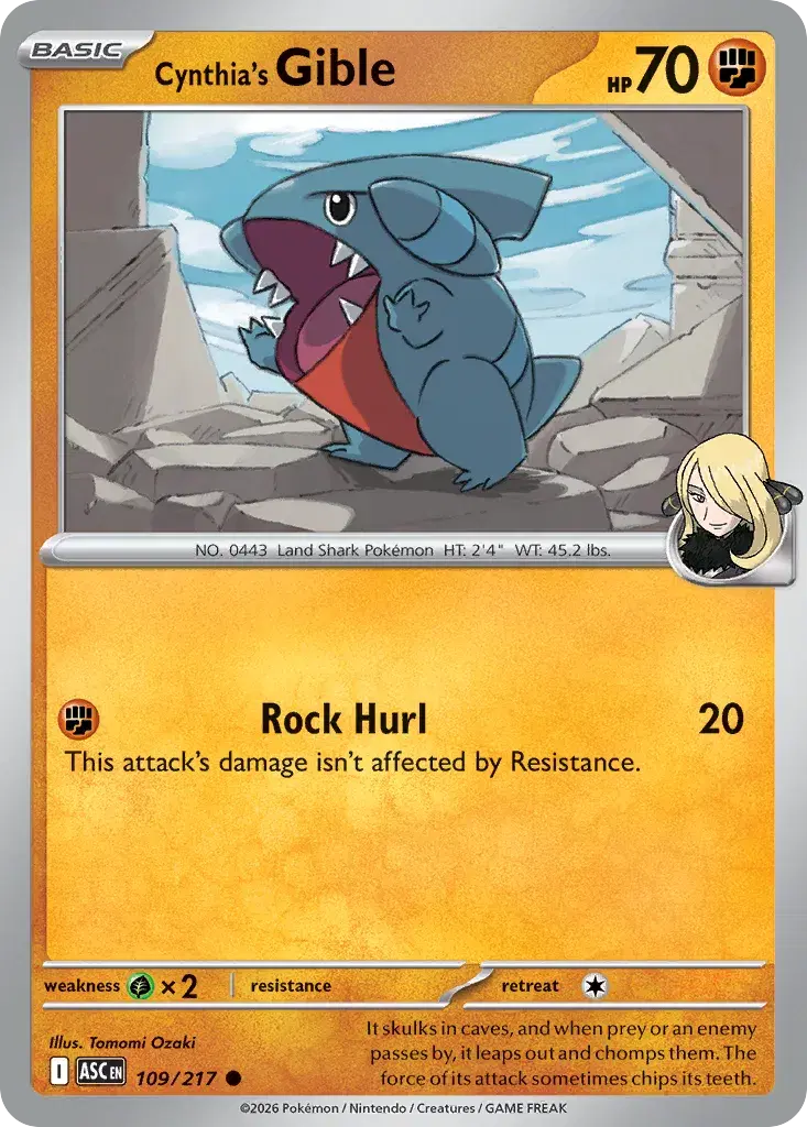 Cynthia's Gible Ascended Heroes 109