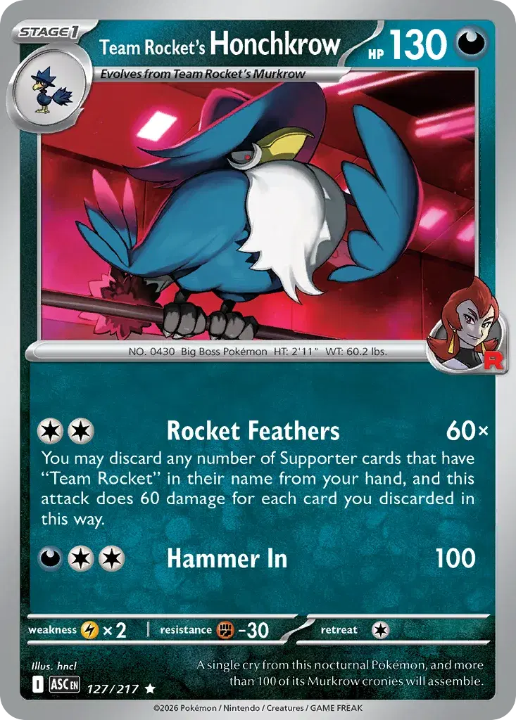 Team Rocket's Honchkrow Ascended Heroes 127