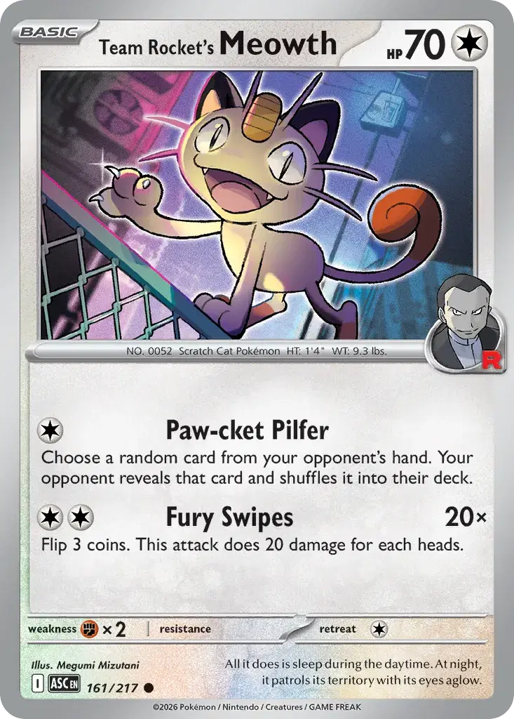 Team Rocket's Meowth Ascended Heroes 161