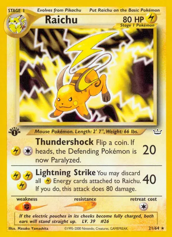 Raichu Neo Revelation 21