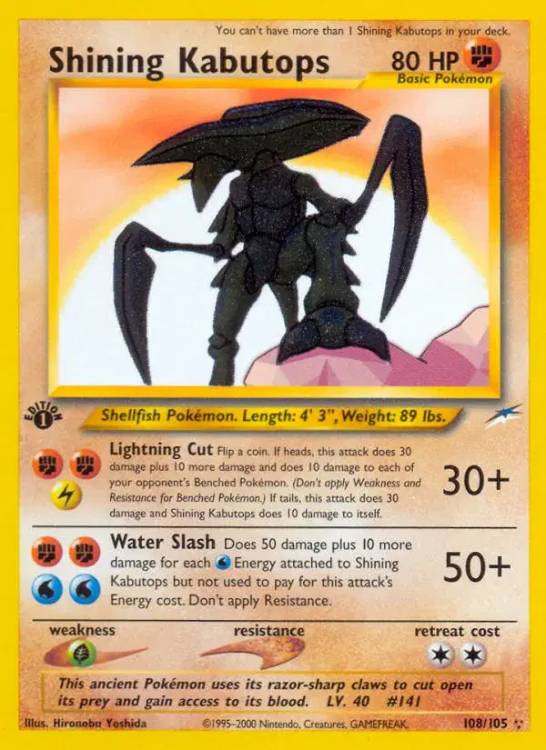 Shining Kabutops Neo Destiny 108
