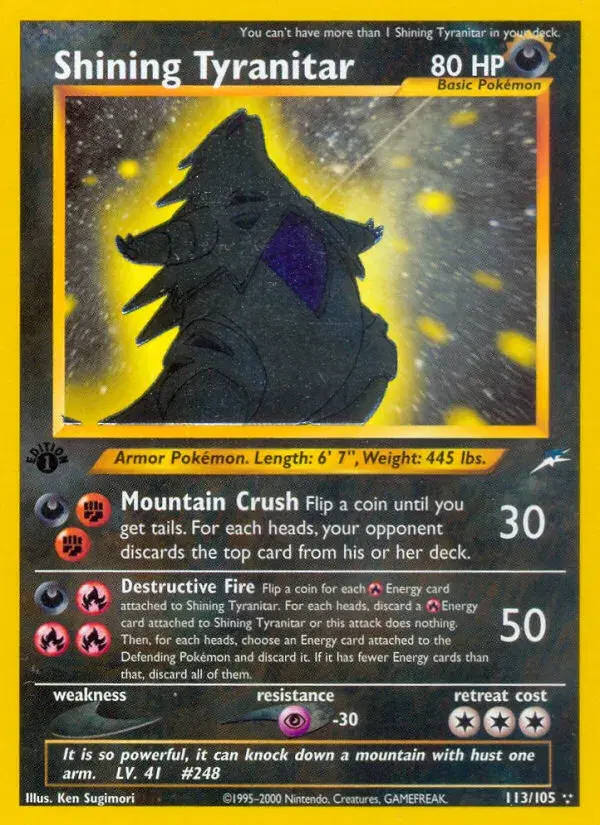 Shining Tyranitar Neo Destiny 113