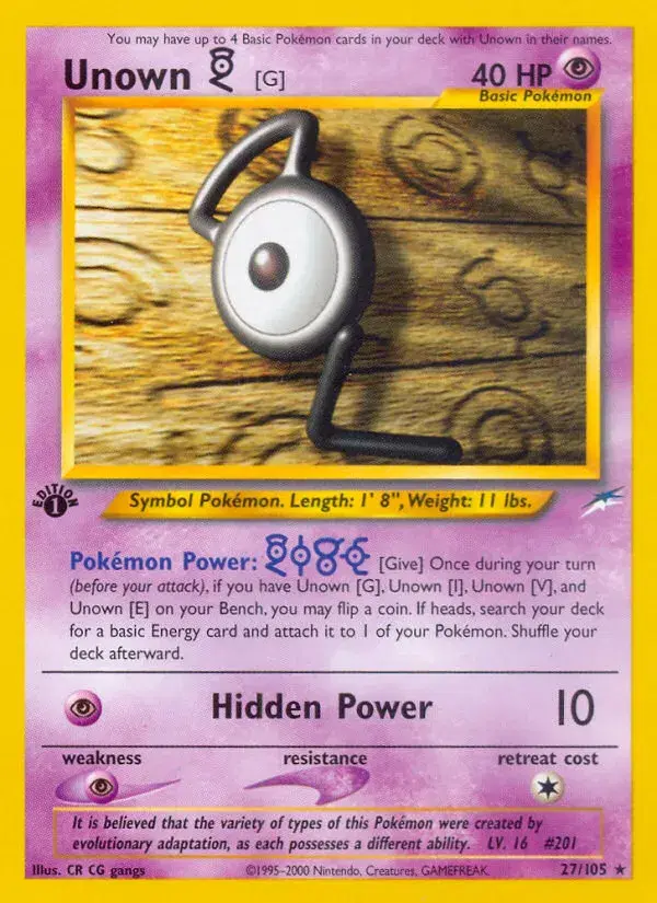 Unown [G] Neo Destiny 27