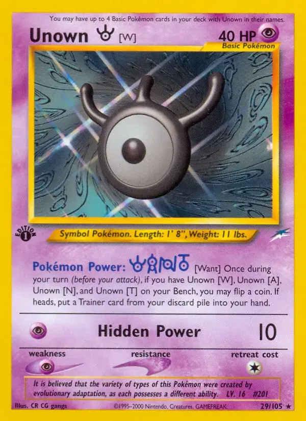 Unown [W] Neo Destiny 29