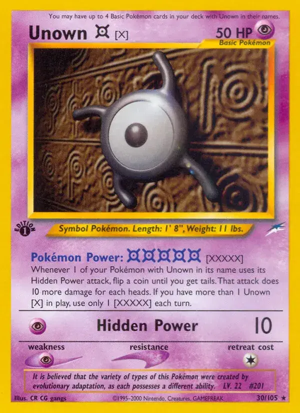 Unown [X] Neo Destiny 30