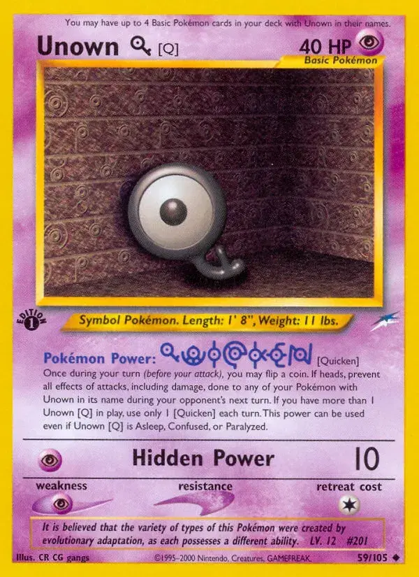 Unown [Q] Neo Destiny 59