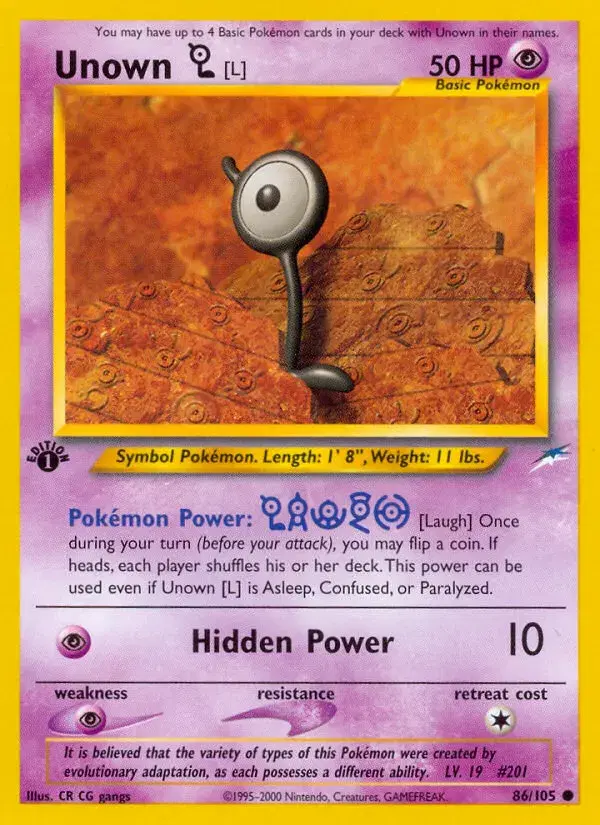 Unown [L] Neo Destiny 86