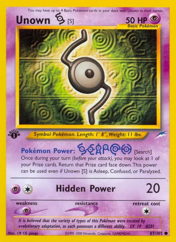 Unown [S] Neo Destiny 87