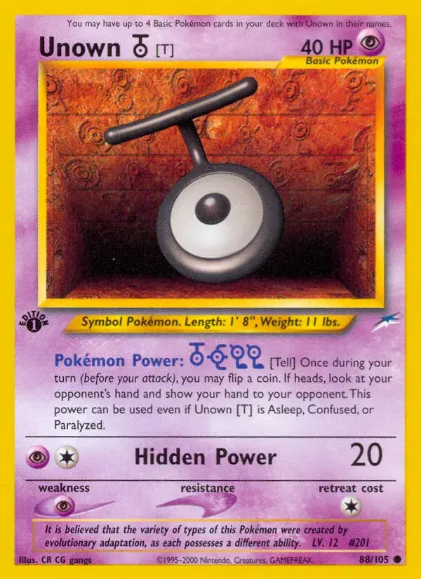 Unown [T] Neo Destiny 88