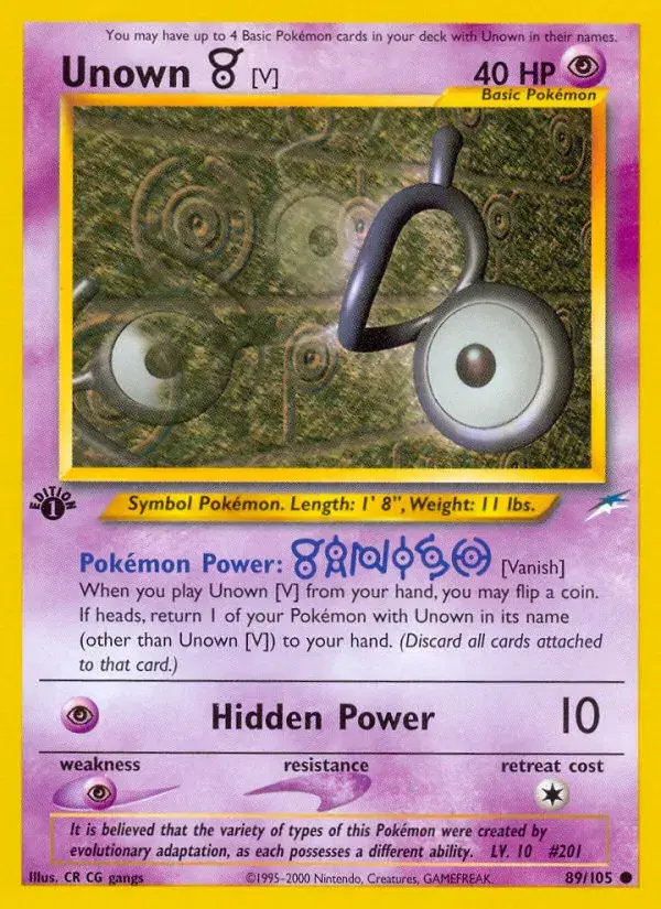 Unown [V] Neo Destiny 89