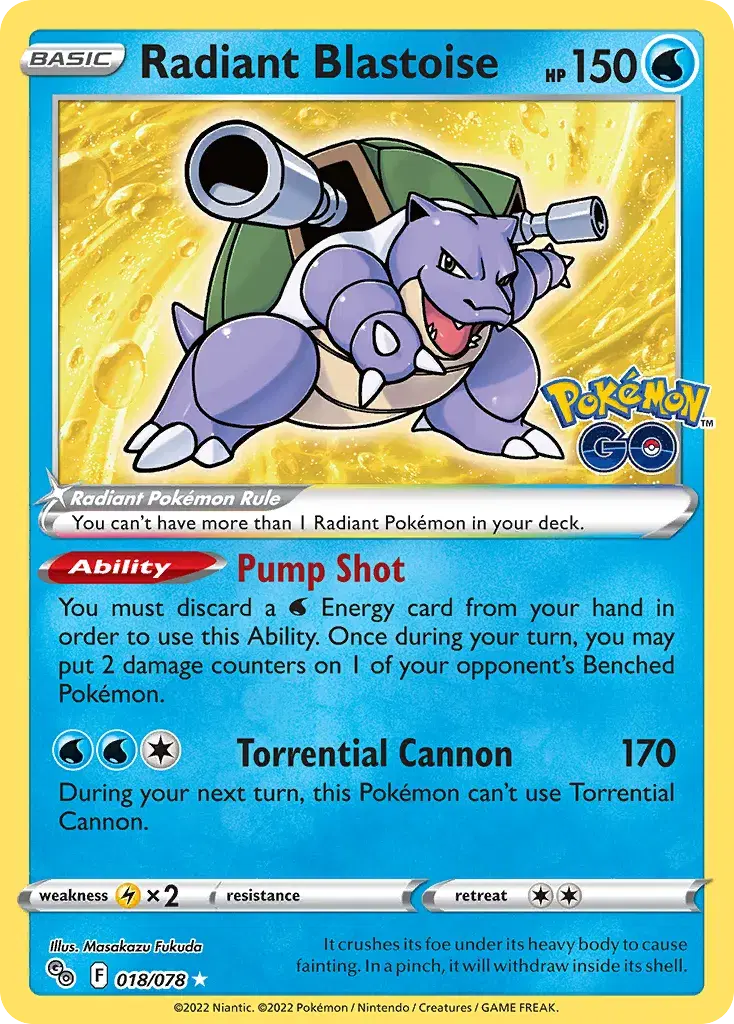 Radiant Blastoise Pokémon GO 18