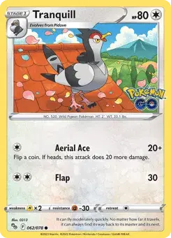 Tranquill Pokémon GO