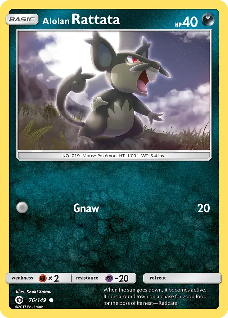 Alolan Rattata Sun & Moon 76