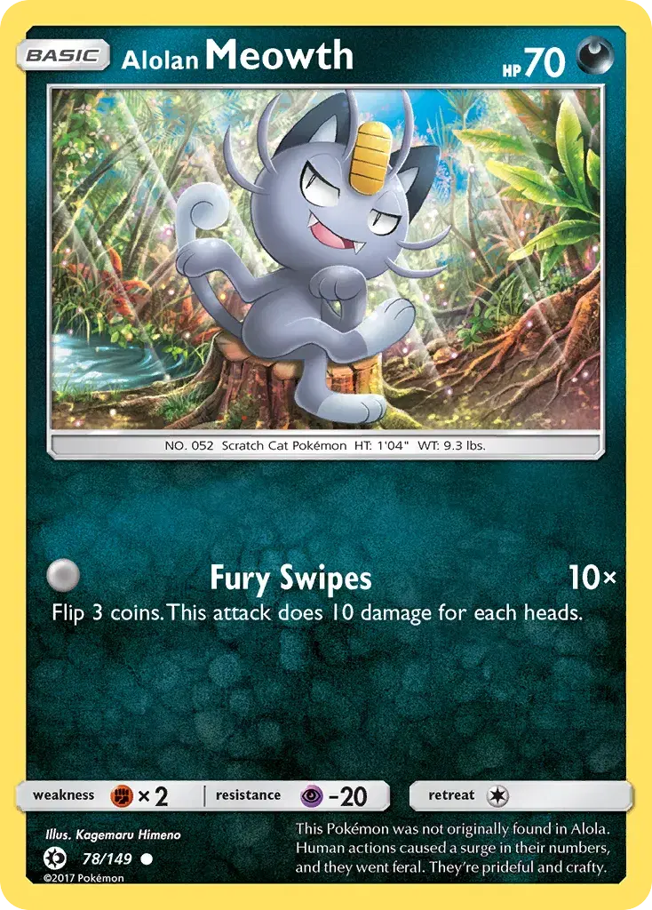 Alolan Meowth Sun & Moon 78